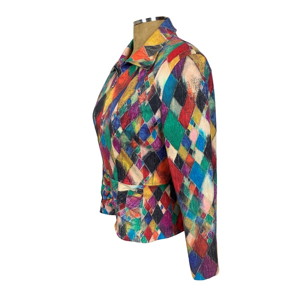 Canvasbacks Multicolor Diamond Block Blazer/Jacket - image 4